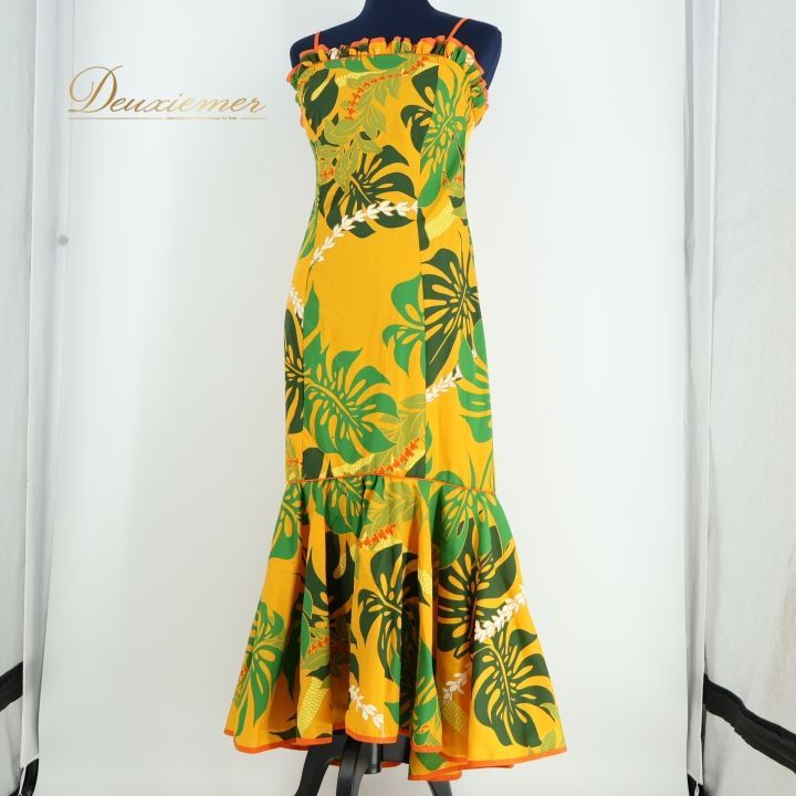 フラダンス 衣装 ワンピース ドレス イエロー系 ムームーファクトリー