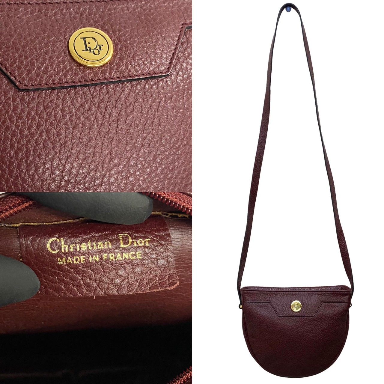 極 美品 Christian Dior ディオール ヴィンテージ ロゴ 金具 レザー 本