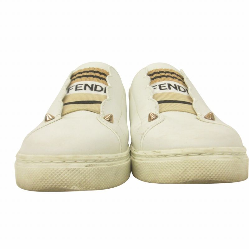 【試着のみ】FENDI フェンディ スニーカー スリッポン ロゴ スタッズ 試着のみ】FENDI フェンディ スニーカー スリッポン ロゴ スタッズ