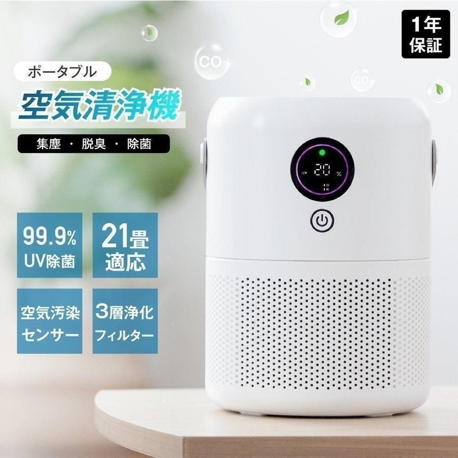 空気清浄機 花粉症対策 ウイルス除去 コンパクト ウイルス対策 小型 USB充電式軽量 21畳 省エネ コロナ対策 脱臭 除菌 小型 21畳 静音３段