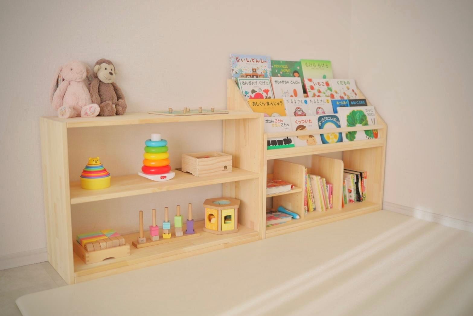 絵本棚、おもちゃ棚セット　90日発送 絵本棚、おもちゃ棚セット 本棚・絵本棚・マガジンラック 木工製作所