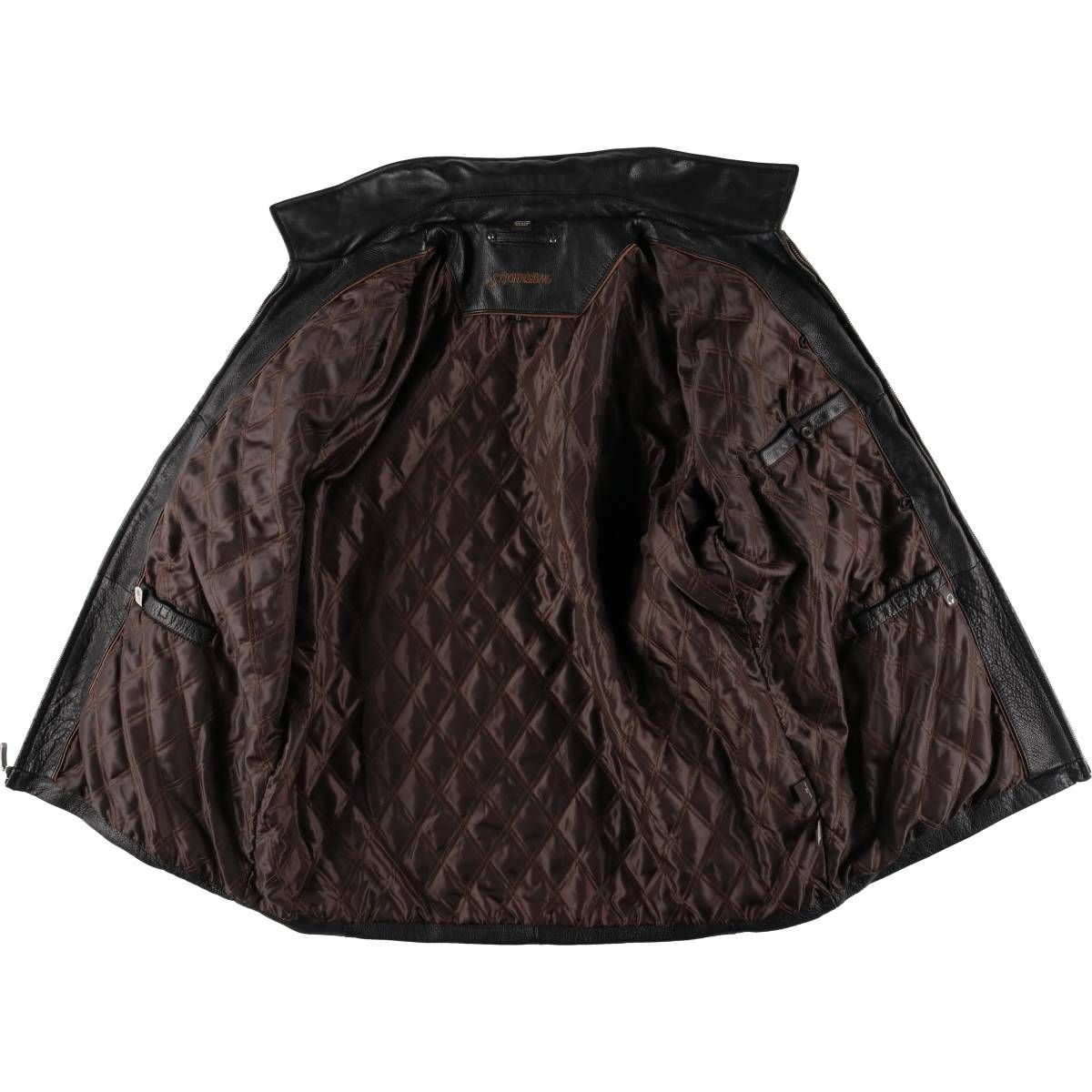 ☆US古着☆vintage【総柄 本革 レザー タッセル ジャケット】メンズXL 古着 セントジョンズベイ ST. JOHN'S BAY レザージャケット