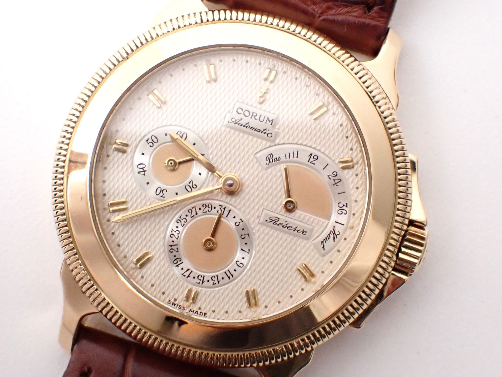 CORUM(コルム) 替えベルト 時計 YG/革/SS イエローゴールド