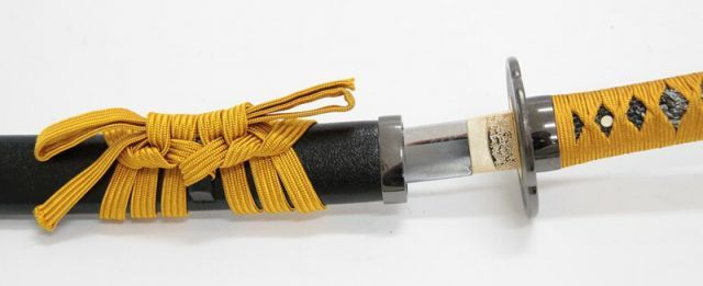 美術品・アンティーク・コレクション 種類4：刀と刀袋セット 模造刀 刀匠シリーズ 骨喰 藤四郎 脇差 刃紋入り刀身 メッキ合金[neu147]日本刀 美術刀剣 おもちゃ 通販（き）