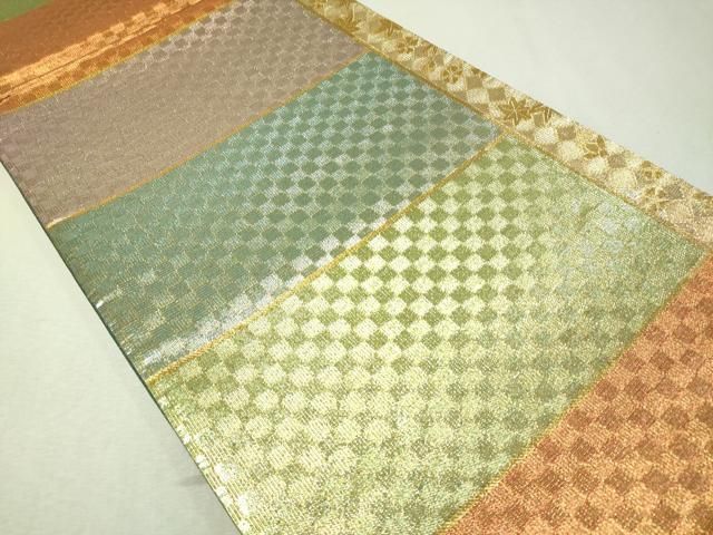平和屋着物○六通柄袋帯 松葉丸文 金銀糸 正絹 逸品 DAAI7838fe