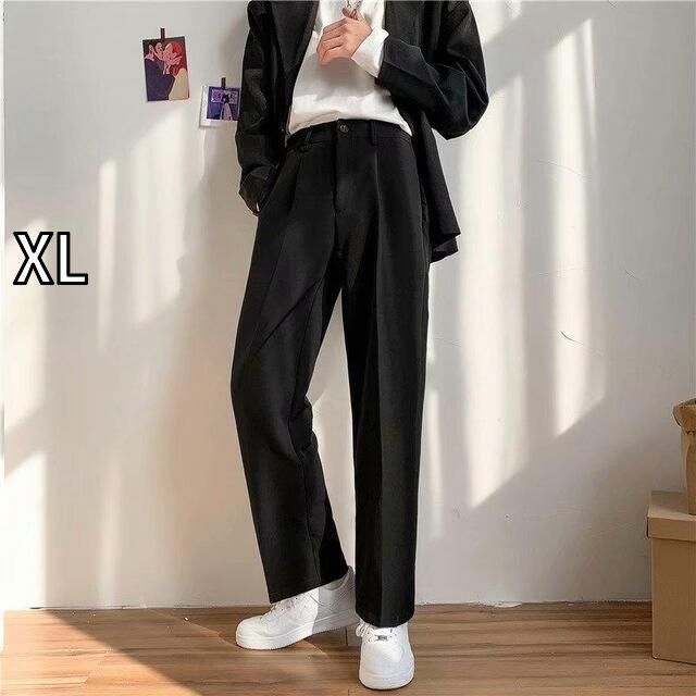 [XL]メンズ ファッション 服 男性用 オシャレ シンプル 大人 かっこいい 大きいサイズ ストリート 紳士服 夏 スーツ ズボン 韓国スタイル ストレート ワイド レッグ カジュアル スーツ パンツ