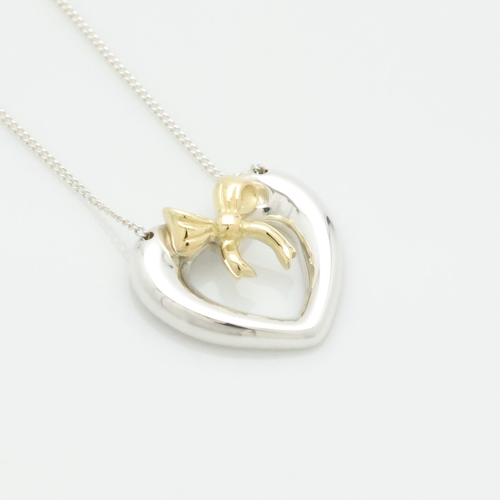 美品】ティファニー TIFFANY&Co. ハート リボン コンビ ネックレス