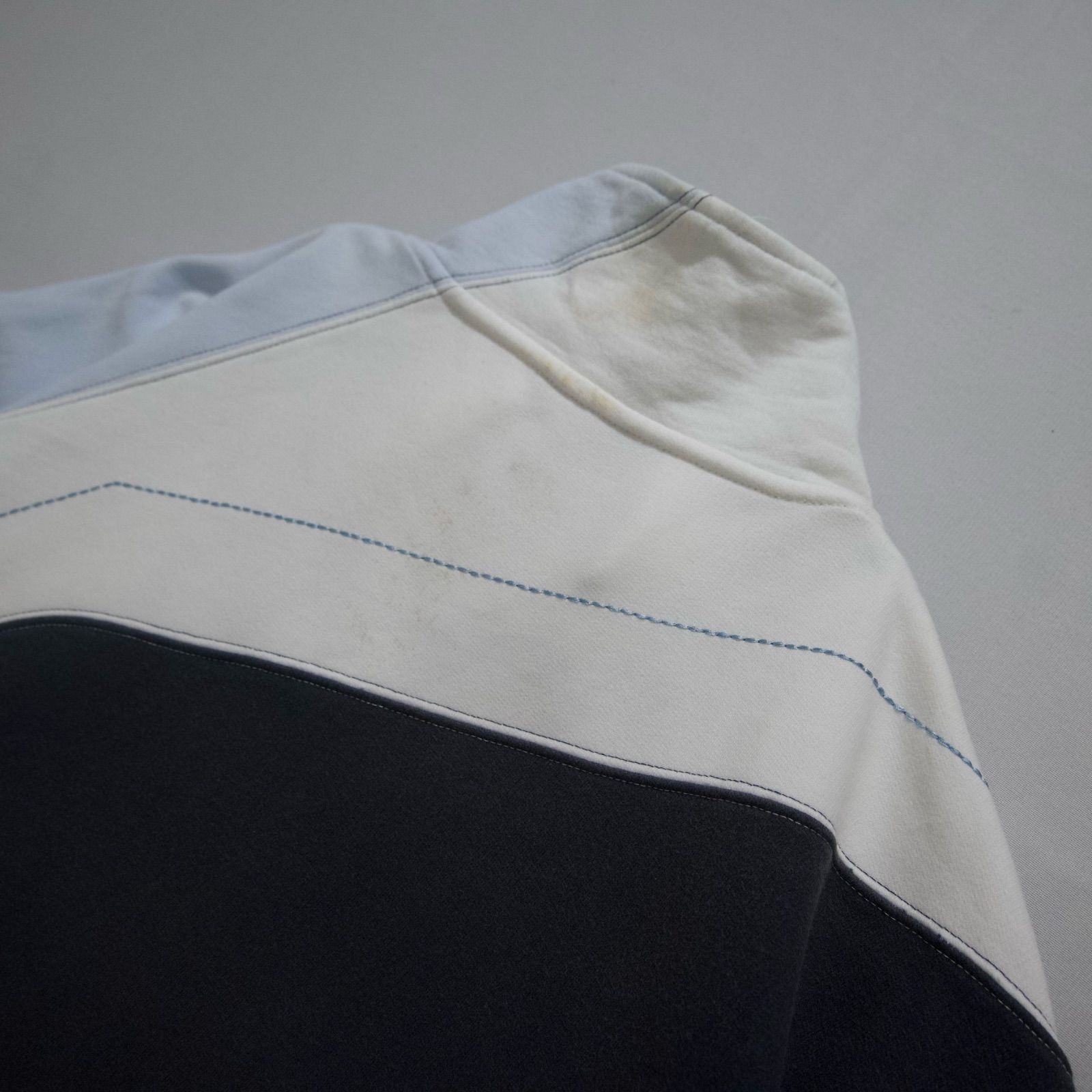 00s PELLE PELLE Linen Cotton Over Print S/S Shirt 水色 XL