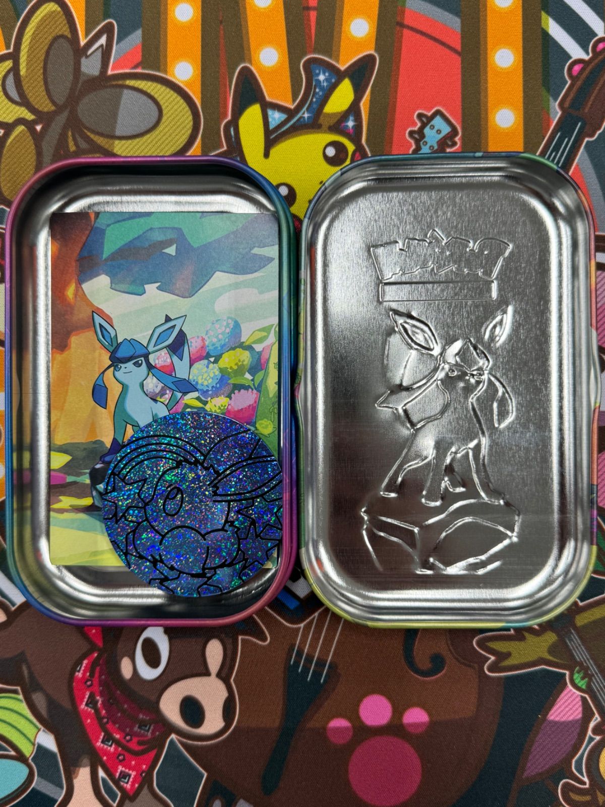 ポケカ Mini Tin 缶 グレイシア ブイズ ダメカンケース 海外限定 ポケカ Mini Tin 缶 グレイシア ブイズ ダメカンケース 海外限定
