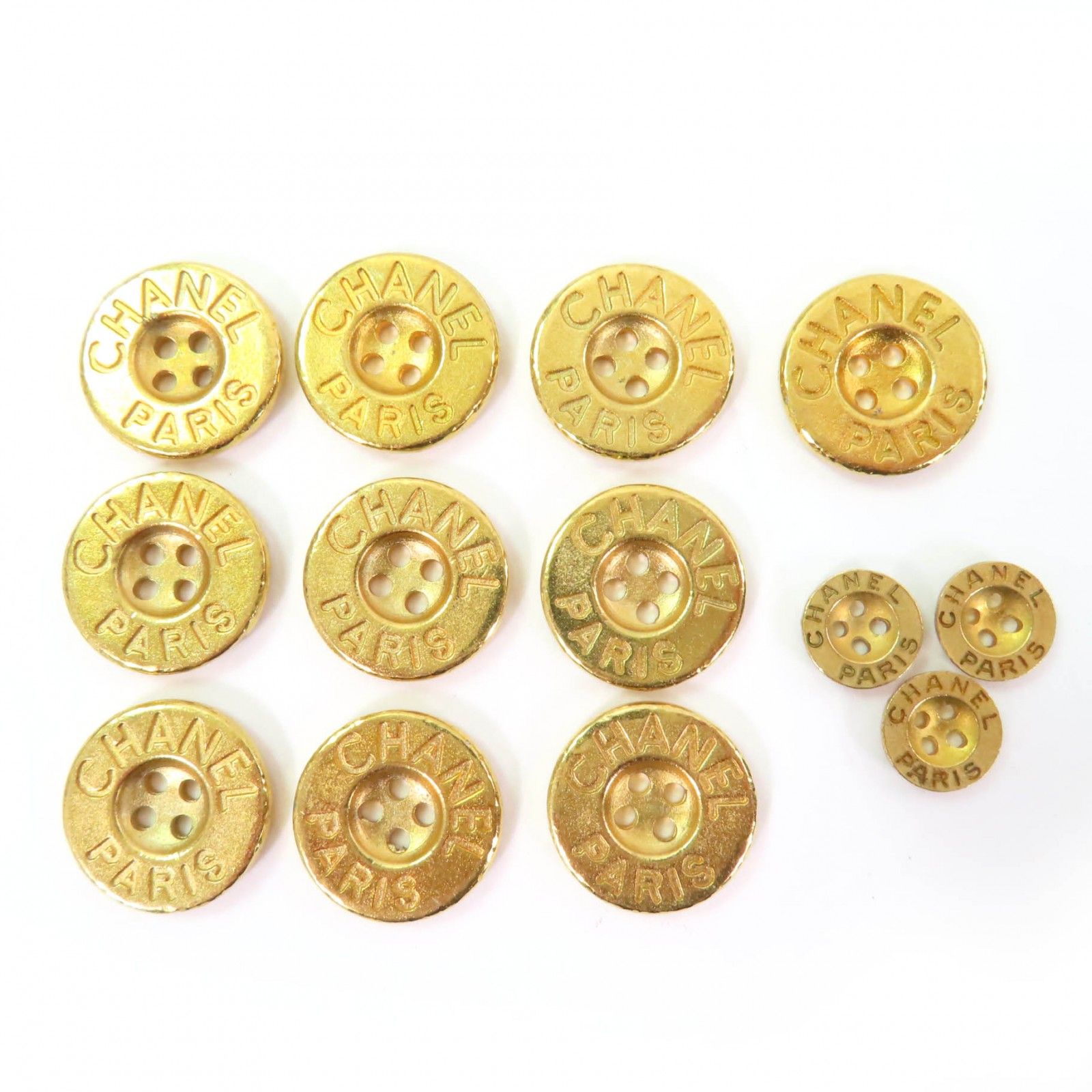 CHANEL ボタン Chanel Vintage Button Set of 6 Size 23 mm Gold Tone Metal