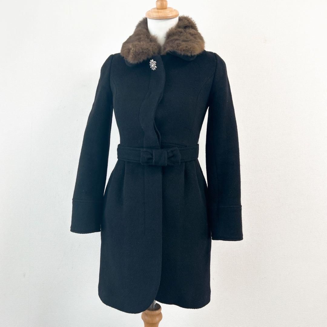 プロポーションボディドレッシング ピーコート 羊毛 アンゴラ ブラック S