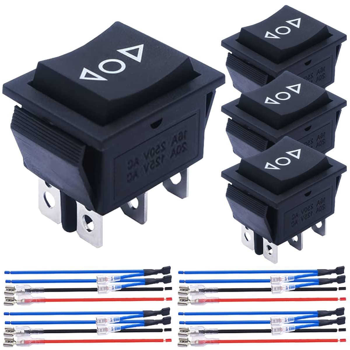 【特価商品】スイッチ ロッカー DC 20A 12V モーター極性リバース DPDT 6 ピン 3 個モーメンタリ ポジション ON/OFF ...
