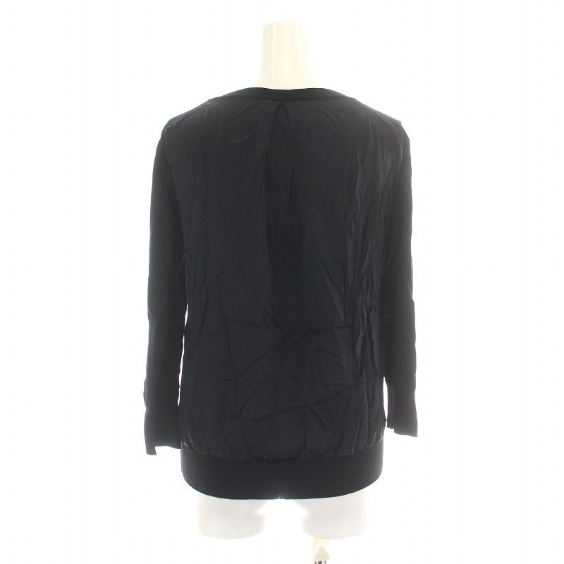 グッチ GUCCI ニット カットソー 七分袖 クルーネック 切替 ウール 絹  