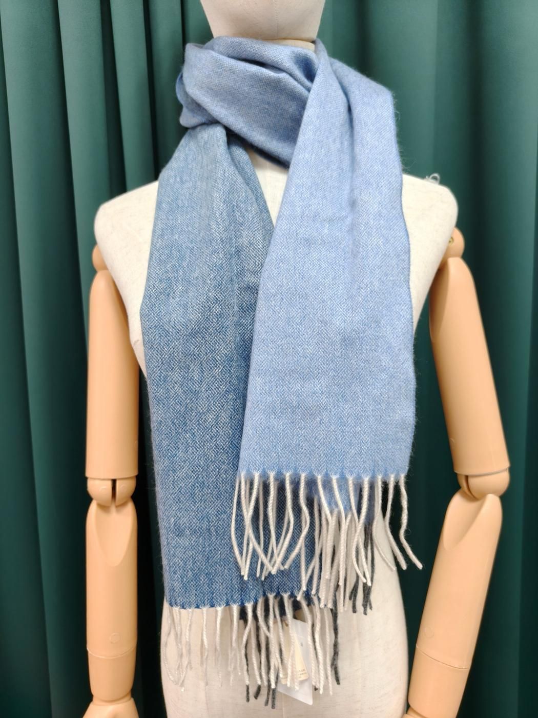 HERMES エルメス カシミヤ マフラー ストール ブルー 未使用 管理番号