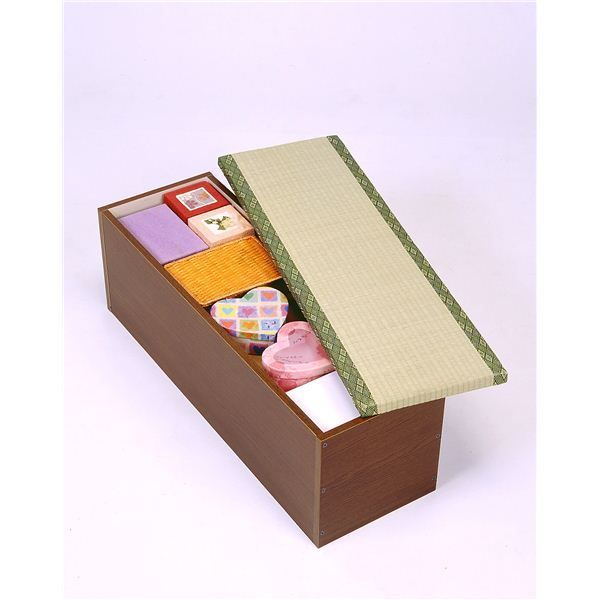 収納付き畳ベンチ|スツール 幅90cm ブラウン 組立