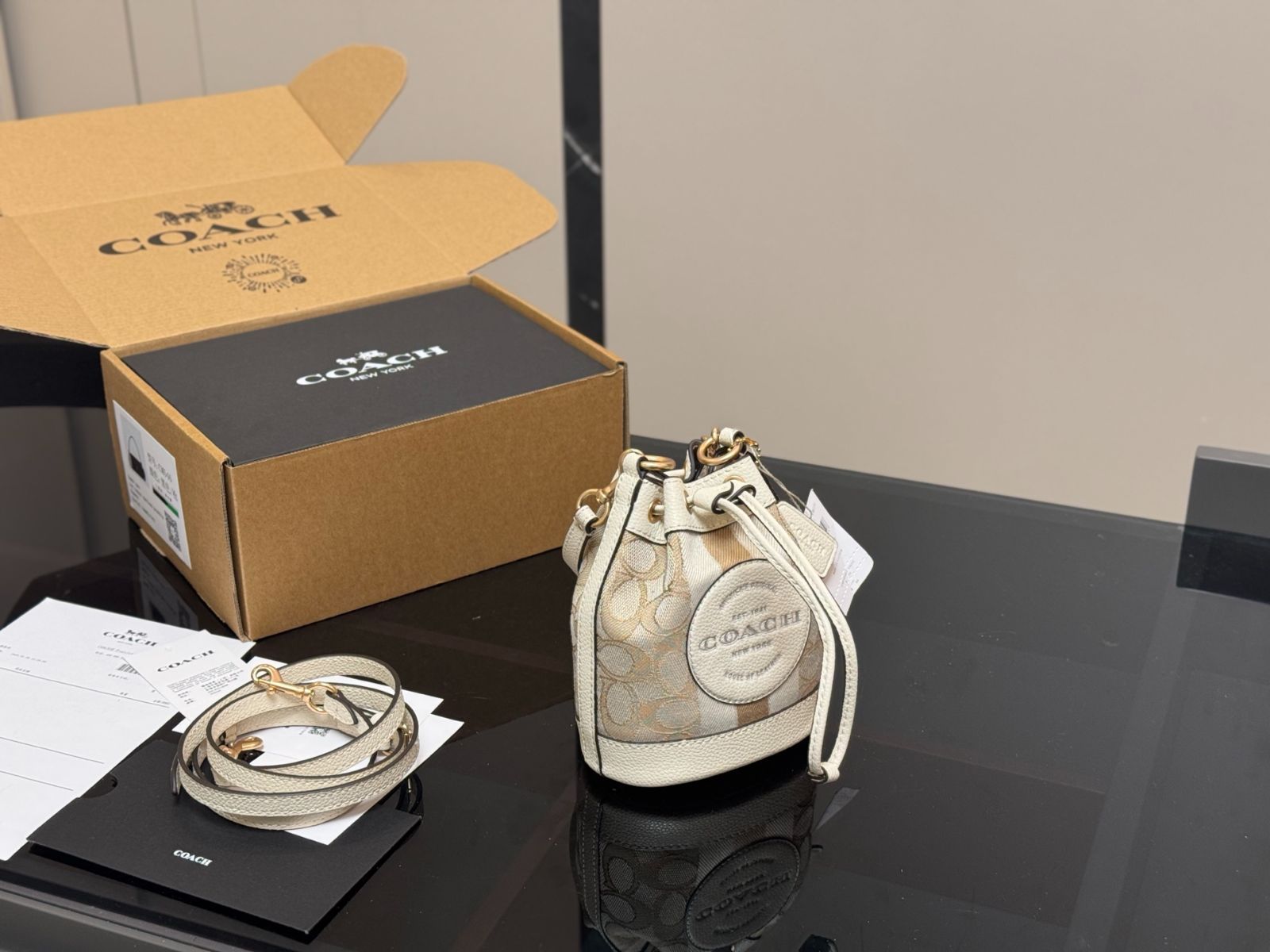 今日 Coach ミニバケツバッグ デニム Cute Design