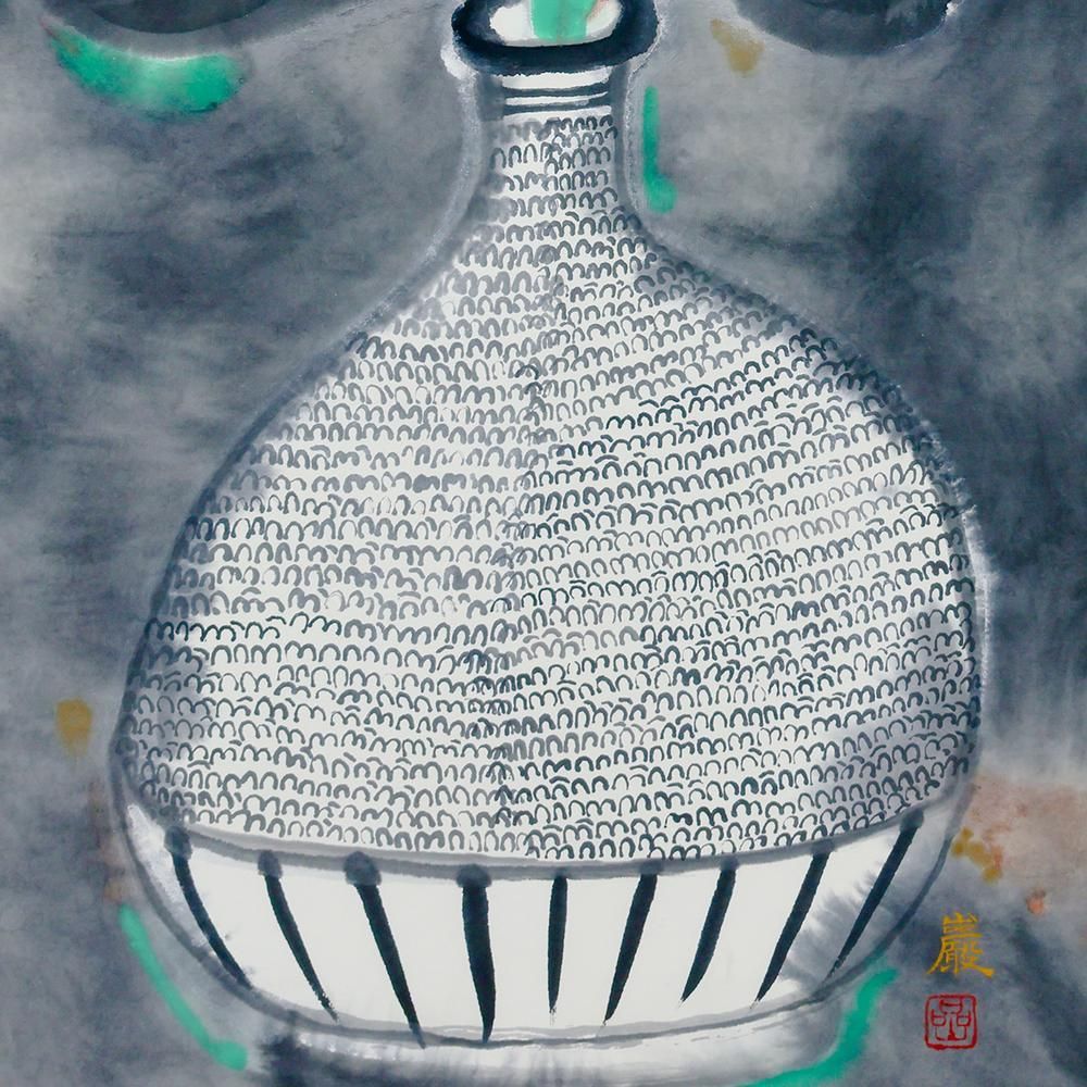 真作】【WISH】生井巖「牡丹」日本画 約12号 大作 金落款 共シール