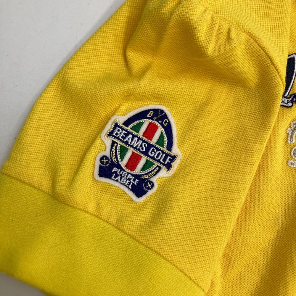 ビームス　BEAMS GOLF イエロー ポロシャツ　半袖　デカロゴ　L BEAMS GOLF ビームスゴルフ ×PALMS&CO 半袖ポロシャツ イエロー