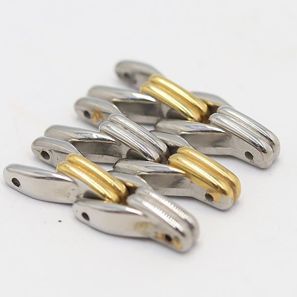 良品 バリー 純正ベルト 2コマ 17mm用 シルバー×ゴールドカラー メンズ