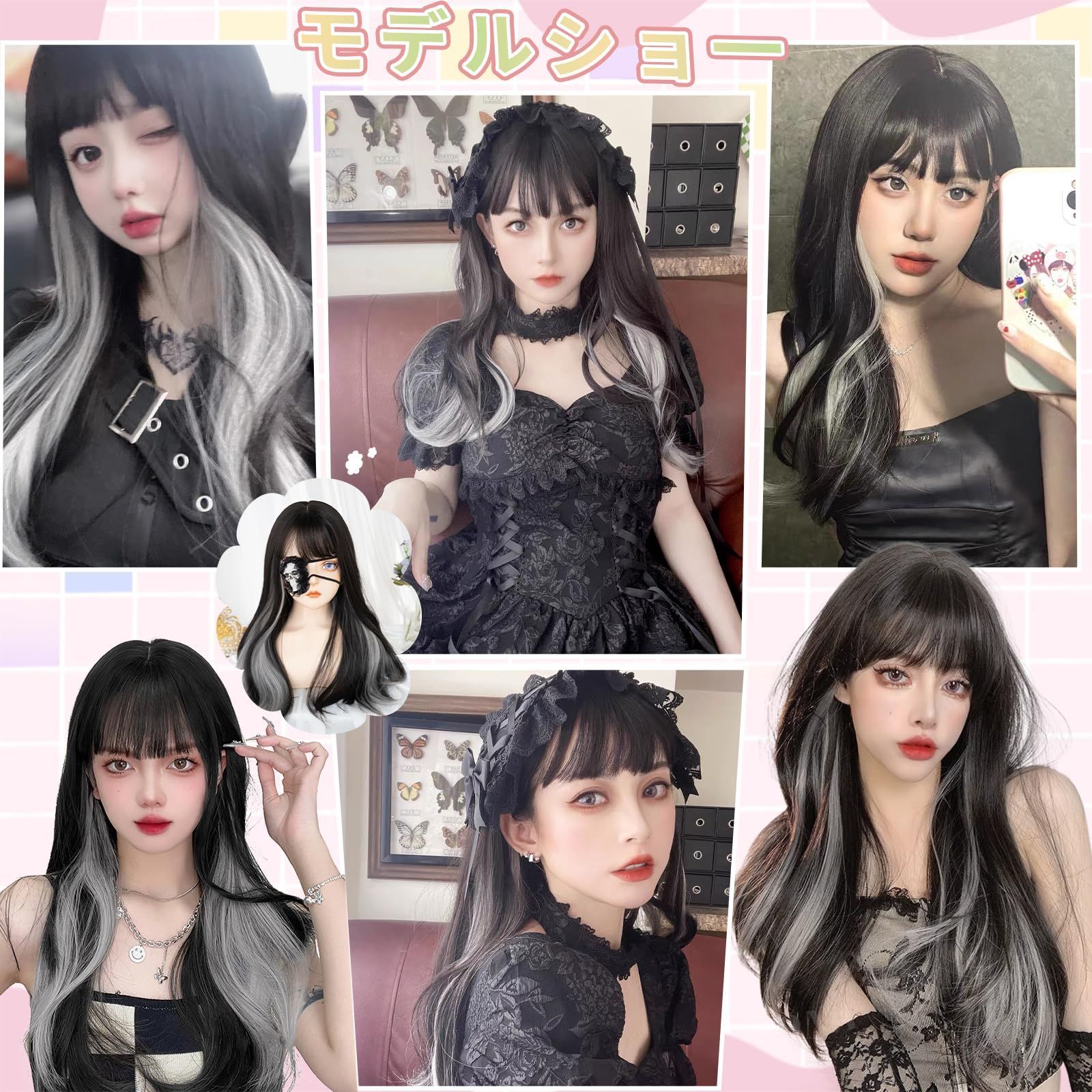 一番人気物 JJZXD 女性のための合成短い巻き毛のウィッグ自然の黒い茶色の ヘアエクステンション・かつら・アクセサリ