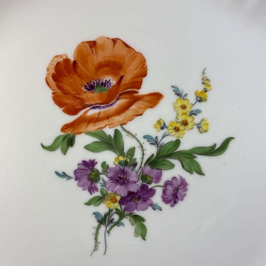 マイセン レリーフフラワー大プレート 横幅36.2㎝ 東Y6-0701 1F