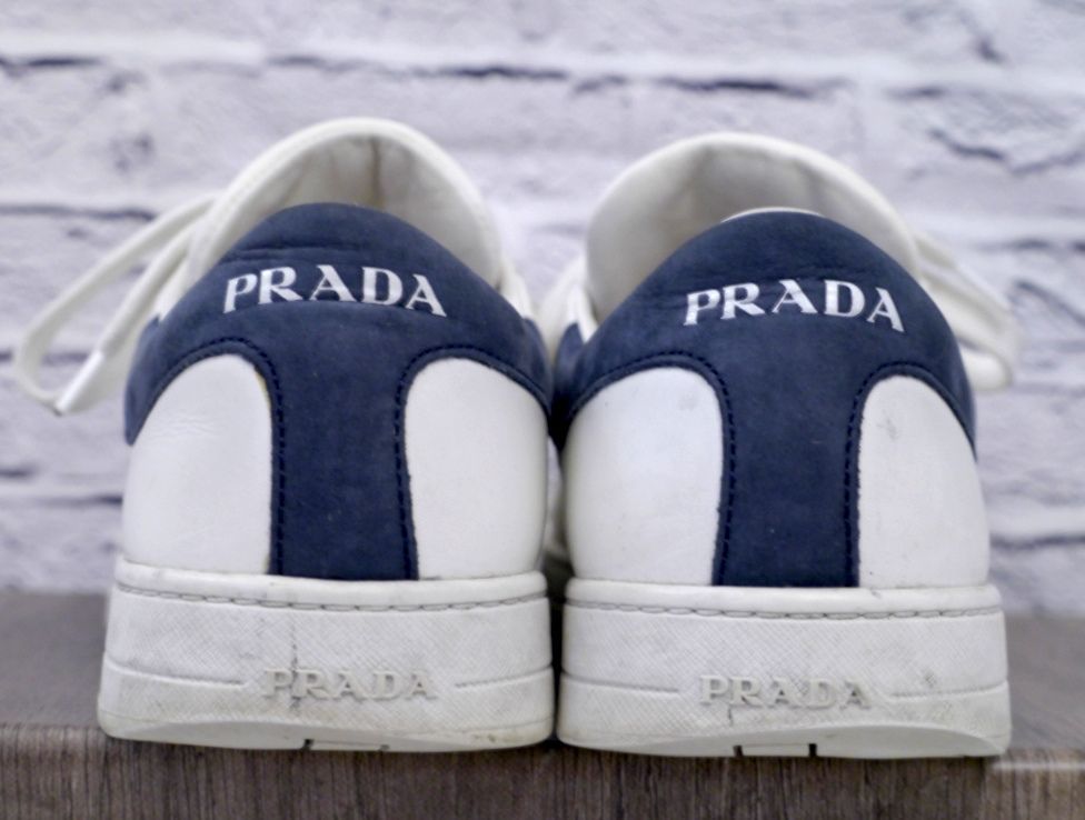 美品◇PRADA プラダ 4E3541 VITELLO PLUME CALZATURE UOMO ローカット 