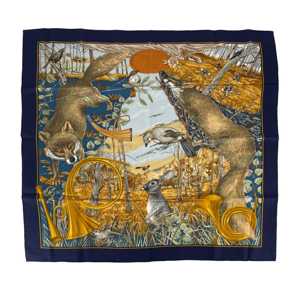 HERMES スカーフ カレ90 CHASSE au BOIS 森の狩猟 - メルカリ