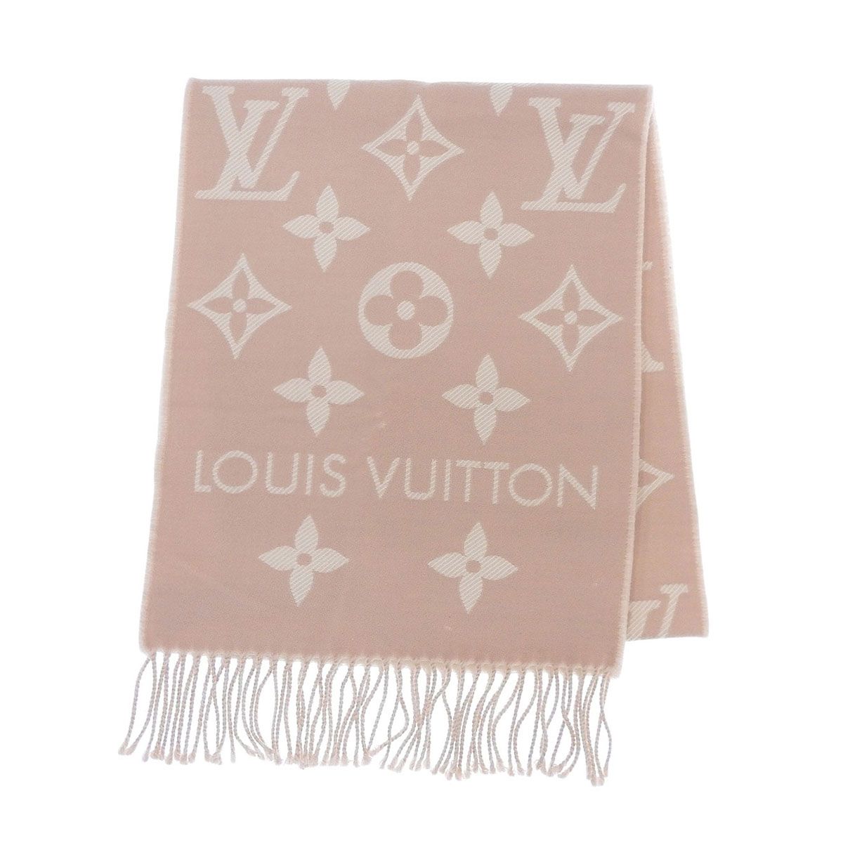 ルイヴィトン マフラー LV エセンシャル モノグラム M77854 ユニセックス ピンク LOUIS VUITTON【中古】 【アパレル・小物】