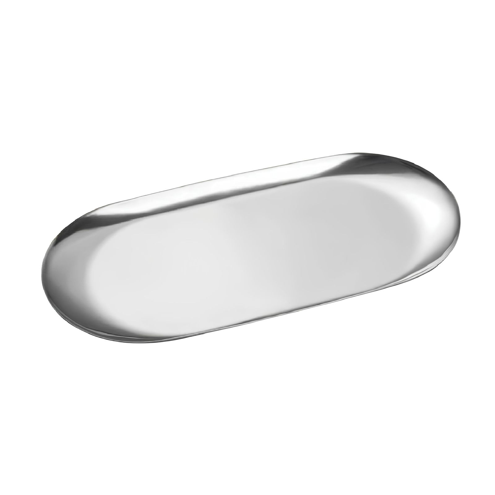 数量 ColorfylCoco ステンレス キャッシュトレイ コイントレイ 会計皿 おしぼり置き 釣り銭 トレー 楕円形 Mサイズ 18cm幅 シルバー 銀