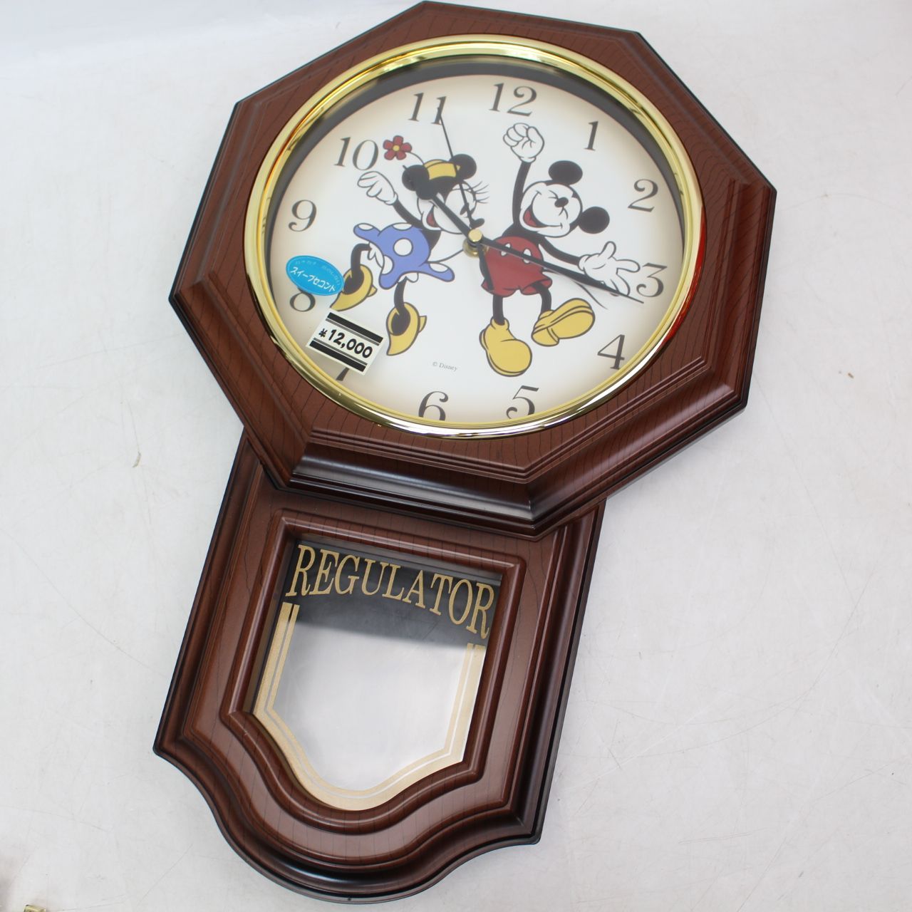 661 ♥ ミッキー ミニー 八角形壁掛け時計 ディズニー DISNEY 振り子時計