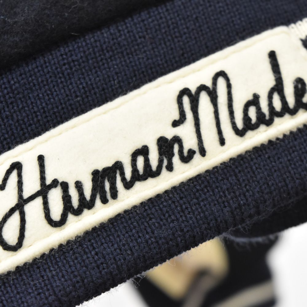 HUMAN MADE (ヒューマンメイド) ×MTXIX ×野口強 50着限定 オールナイトニッポン50周年記念リバーシブルスタジアムジャケット  スタジャン ネイビー - メルカリ