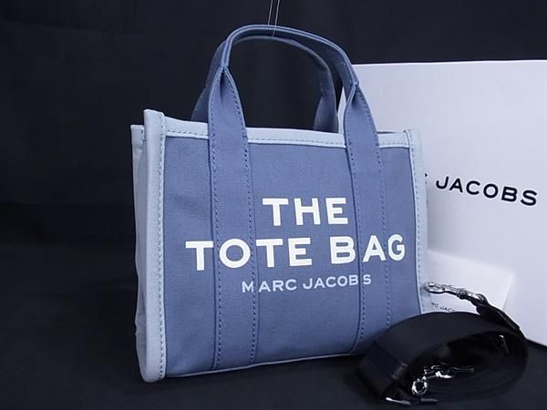 MARC JACOBS マークジェイコブス THE TOTE BAG キャンバス 2WAY ハンドバッグ ショルダー トート ブルー系 FM4306