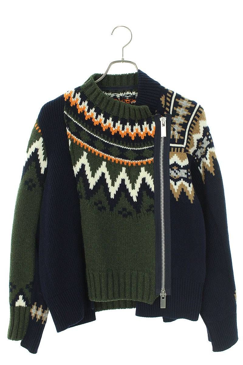 サカイ 21AW 21-06020 ホリデーコレクションノルディックライダースニット レディース 1 - メルカリ