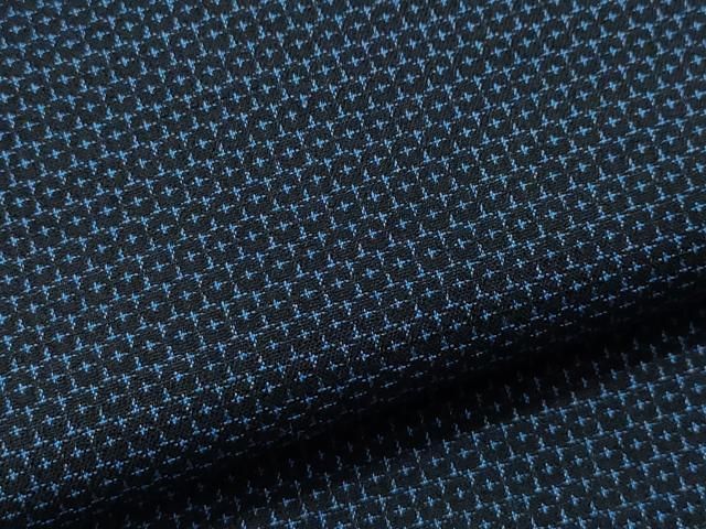 平和屋着物○男性 お召 アンサンブル 100亀甲 キングサイズ 正絹 逸品