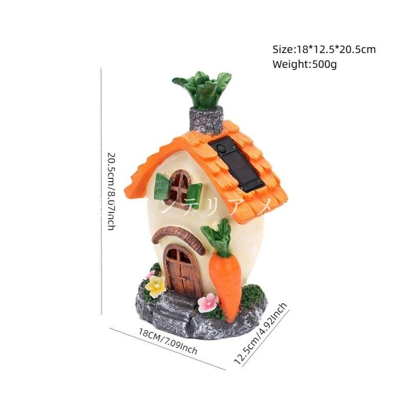 ガーデンライト ソーラー 家 樹脂 にんじん ニンジン グリーン オレンジ かわいい 太陽光 ガーデンオブジェ ガーデンオーナメント ガーデニング 雑貨 ガーデン雑貨 ガーデンインテリア ガーデン インテリア 庭の装飾 お洒落 おしゃれ 8-14 YUZUMIYA_COM