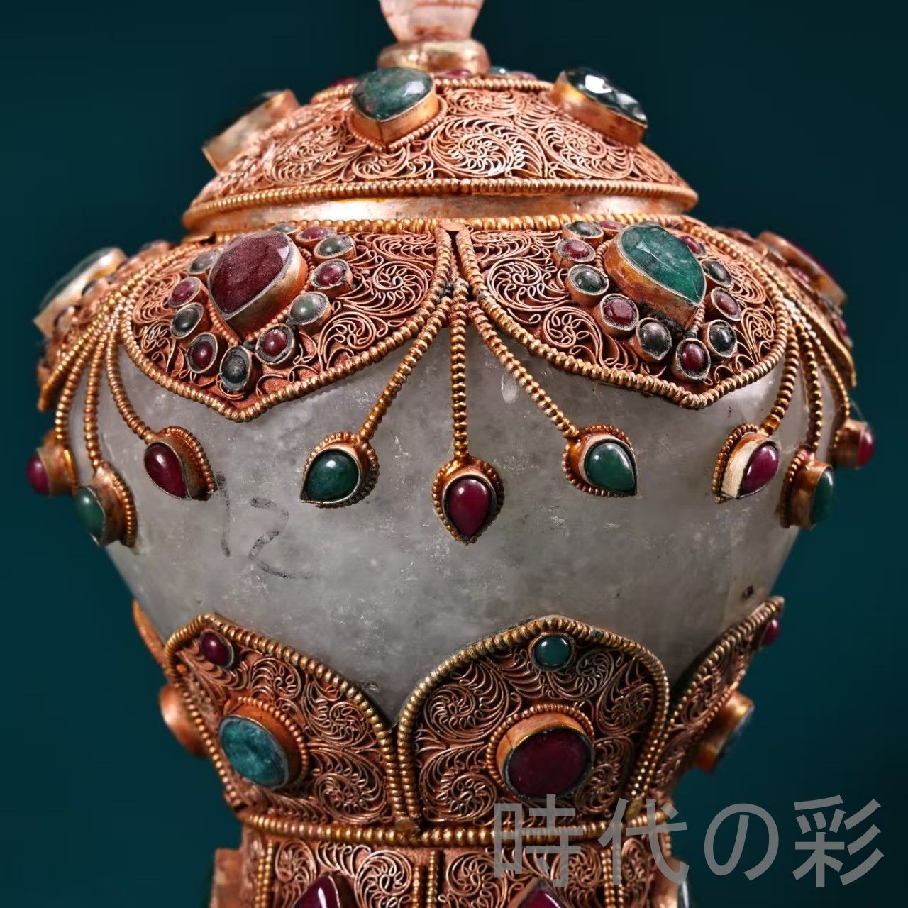 中国古美術 チベット工芸 手工 花絲 藏銀 金メッキ 宝石 水晶 舎利罐 八宝罐 骨董品 古玩 細工 古賞物 置物 時代物 収集 古美味 旧家蔵出 R07100328 IMPECCABLEHEALTHCARESERVICES_COM