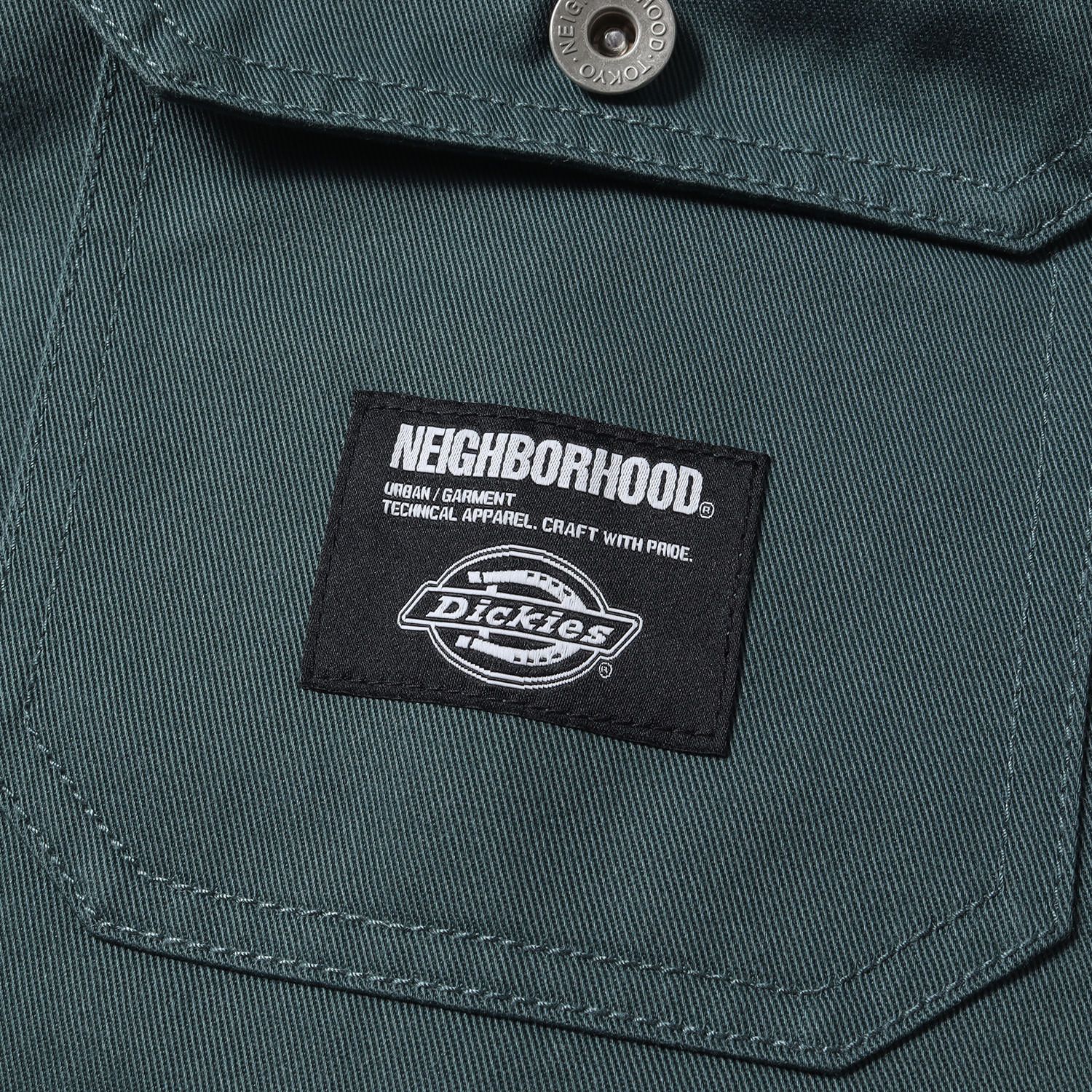 美品 NEIGHBORHOOD ネイバーフッド ジャケット サイズ:M 23AW Dickies 2ndタイプ T/Cツイル ジャケット TYPE-2 JACKET グリーン アウター ブルゾン 上着 コラボ【メンズ】