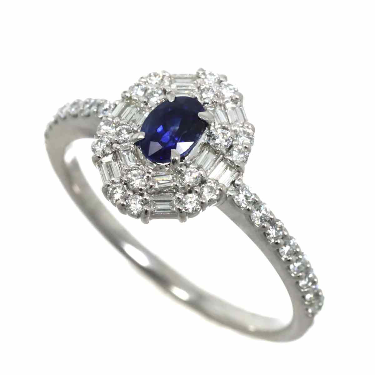 リング 12.5号 サファイヤ 0.42ct ダイヤ 0.43ct Pt プラチナ 指輪 Sapphire Ring【鑑別書付き】 90235061  - メルカリ