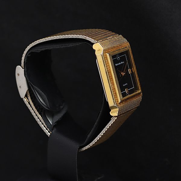 稼働 良品 メルセデスベンツ BM-102 QZ 黒文字盤 メンズ腕時計