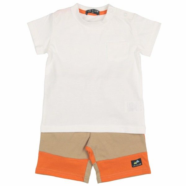 ★送料込◆3色 テーピング配色 半袖T & ハーフパンツ SET ○40%OFFセール○LB CLUB エルビークラブ 無地半袖Tシャツ