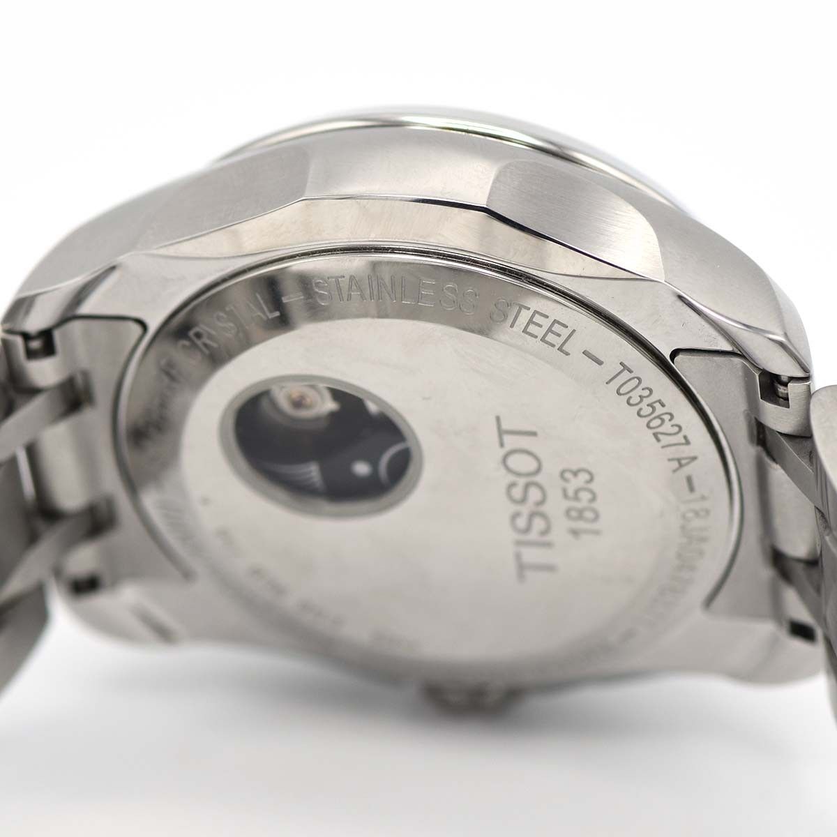 裏スケ】 TISSOT 1853 自動巻き メンズ デイト 黒文字盤 腕時計 楽天