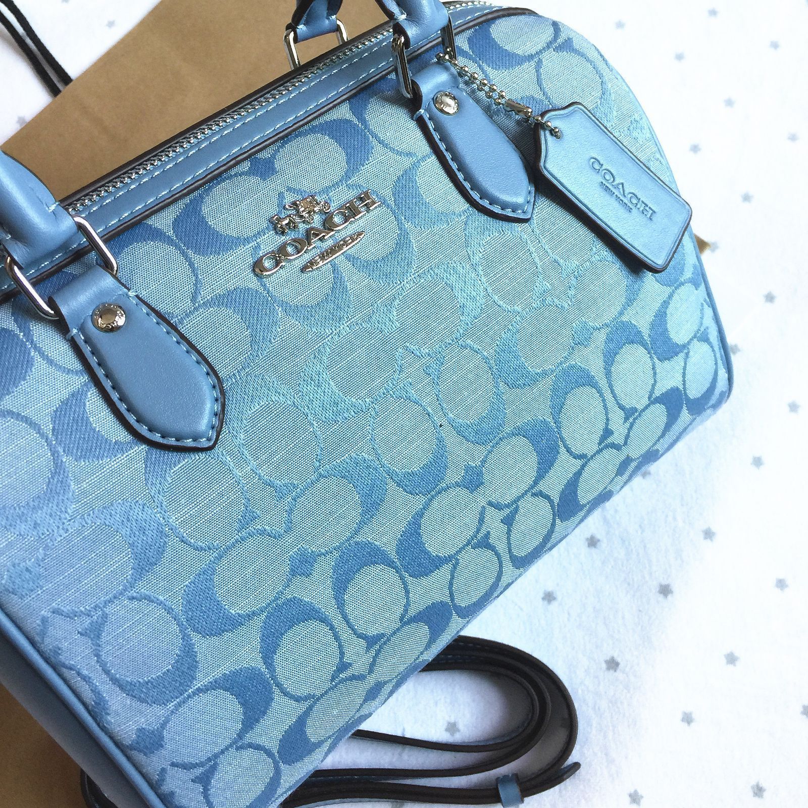 COACH コーチバッグ CH141 デニム系ブルーハンドバッグ ショルダーバッグ 手提げバッグ レディースバッグ アウトレット品 新品未使用 -  メルカリ