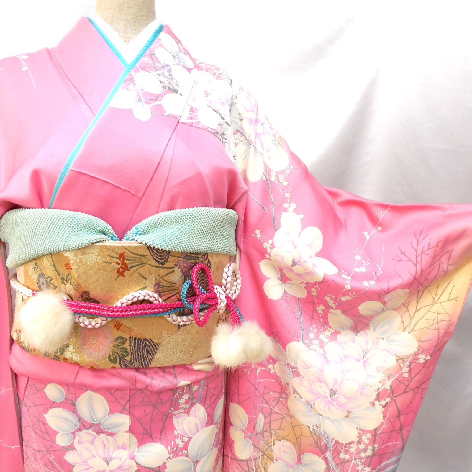 フォロワ割】訳あり特価☆美品 振袖フルセット 正絹 成人式 振袖 7点