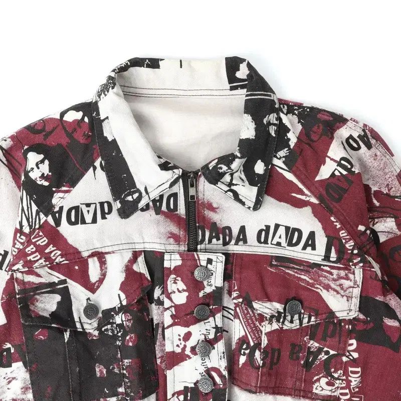 90s Modzart london アーティスト ペインティング クロップド デニムジャケット