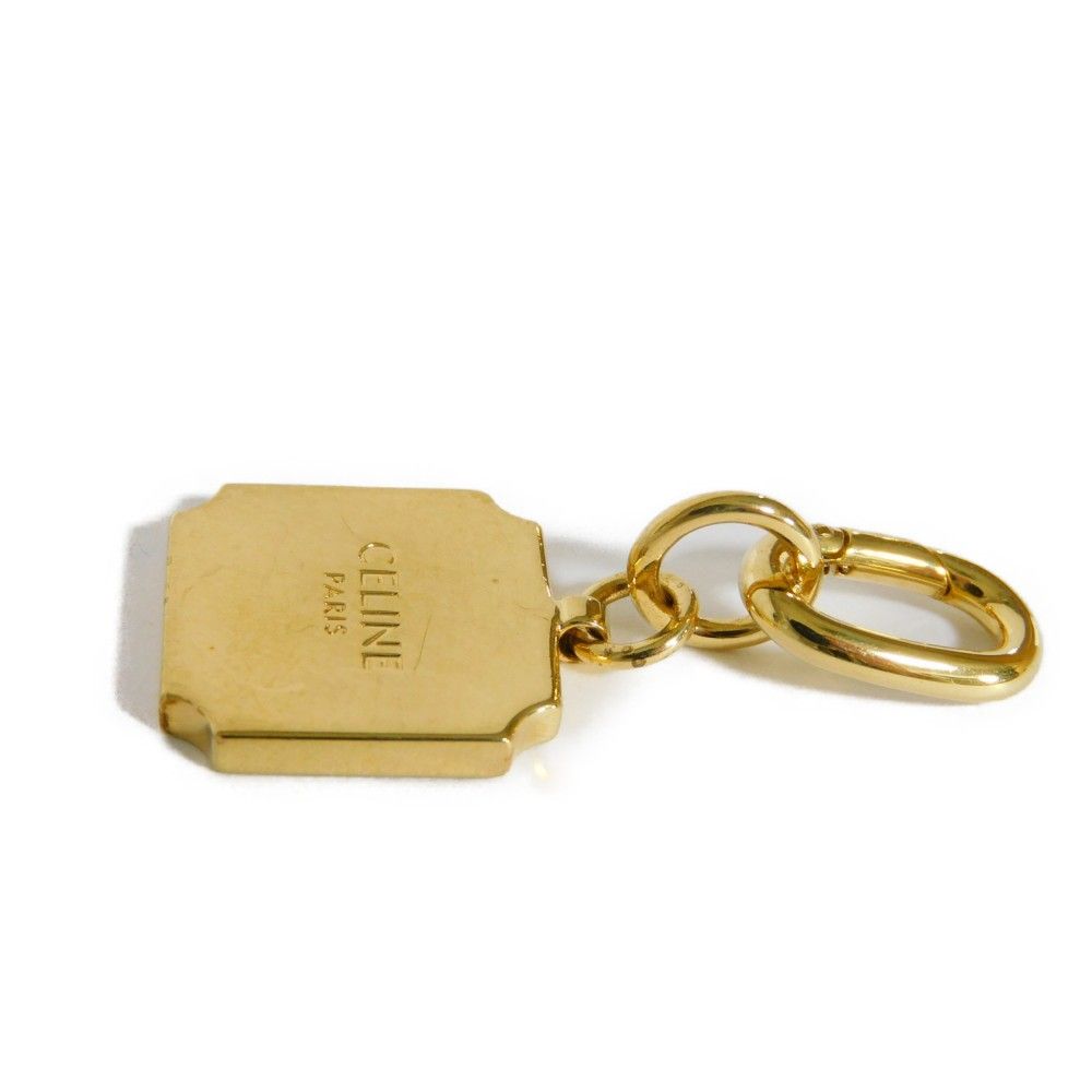 セリーヌ 16 ブラス プレート フック キーホルダー 新ロゴ ゴールド