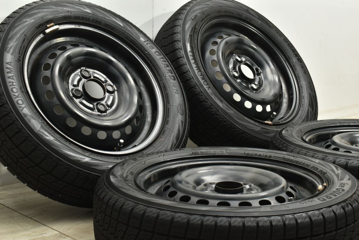 スタッドレス ホンダ N-BOX 純正 14in 4.5J 40 PCD100 ヨコハマ アイスガード iG70 155 65R14 N-ONE N-WGN 流用 ノーマル戻し 可