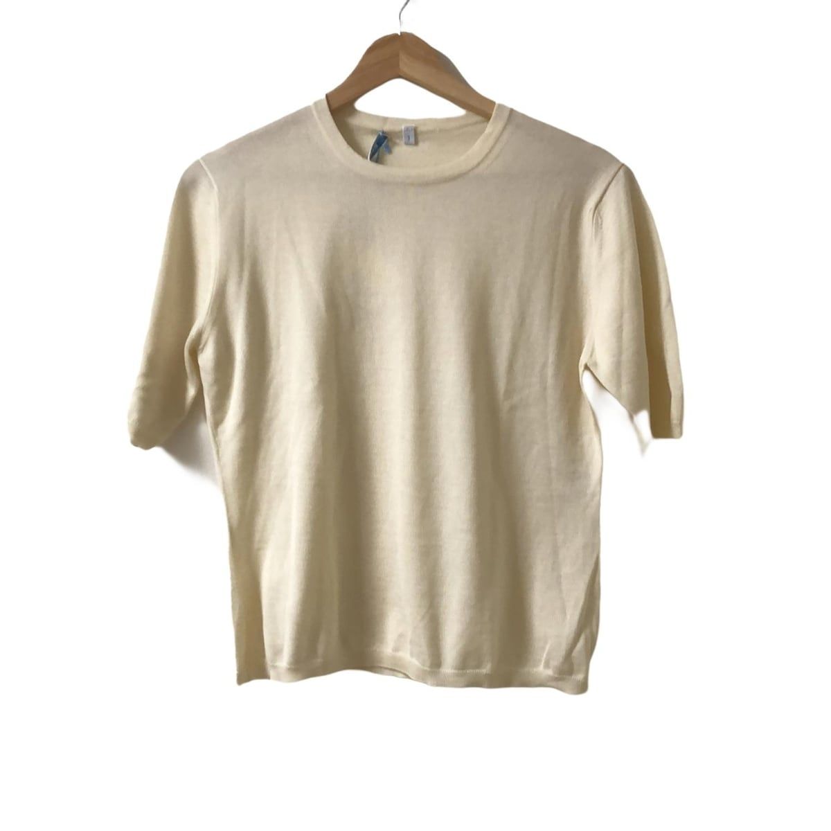 BALLANTYNE カシミヤ100% 半袖ハイネックニット ネイビー BALLANTYNE ドッキングトップス BALLANTYNE カシミヤ100% 半袖