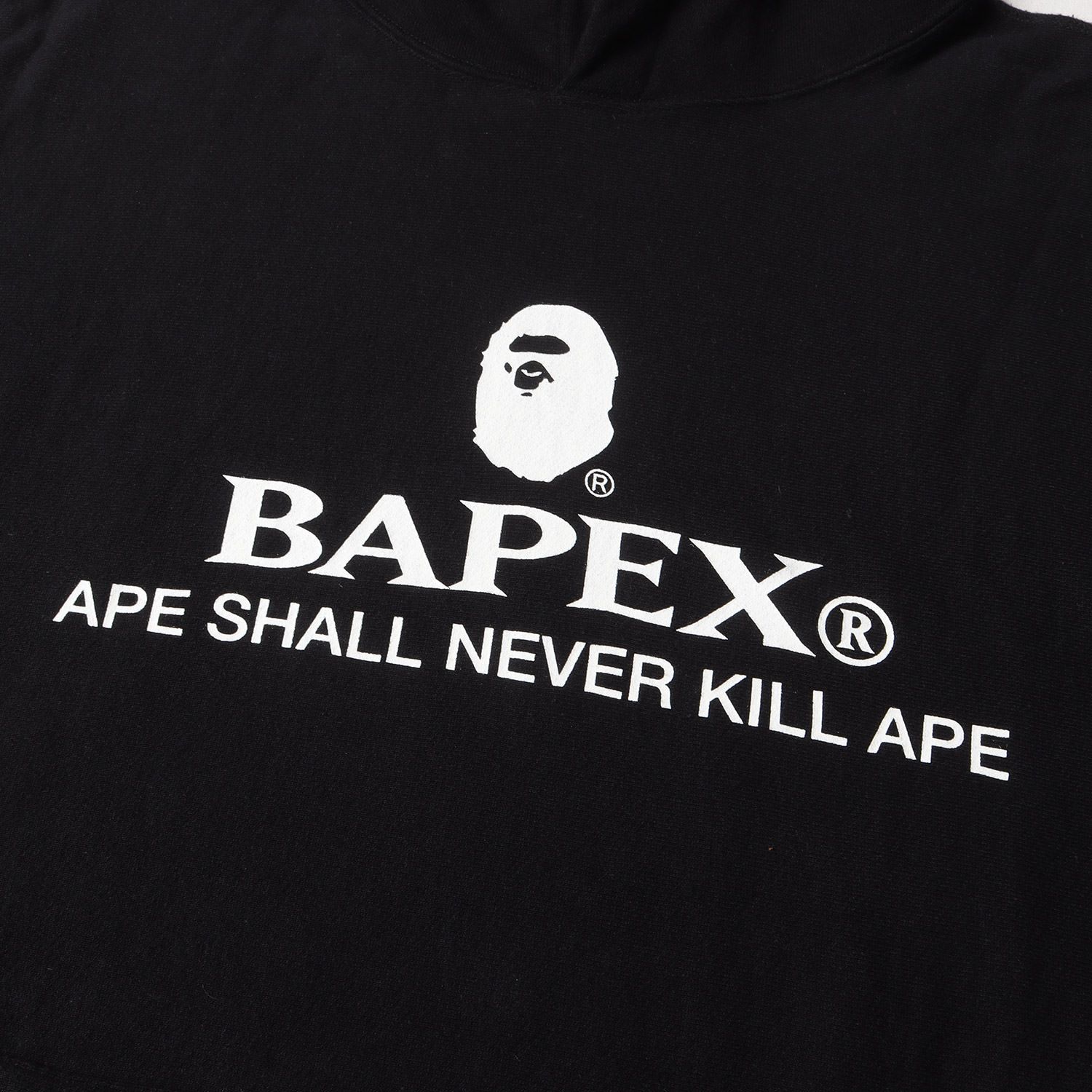 アベイシングエイプ　黒パーカー　サルロゴ A BATHING APE アベイシングエイプ 大猿 パーカー 黒 ブラック S