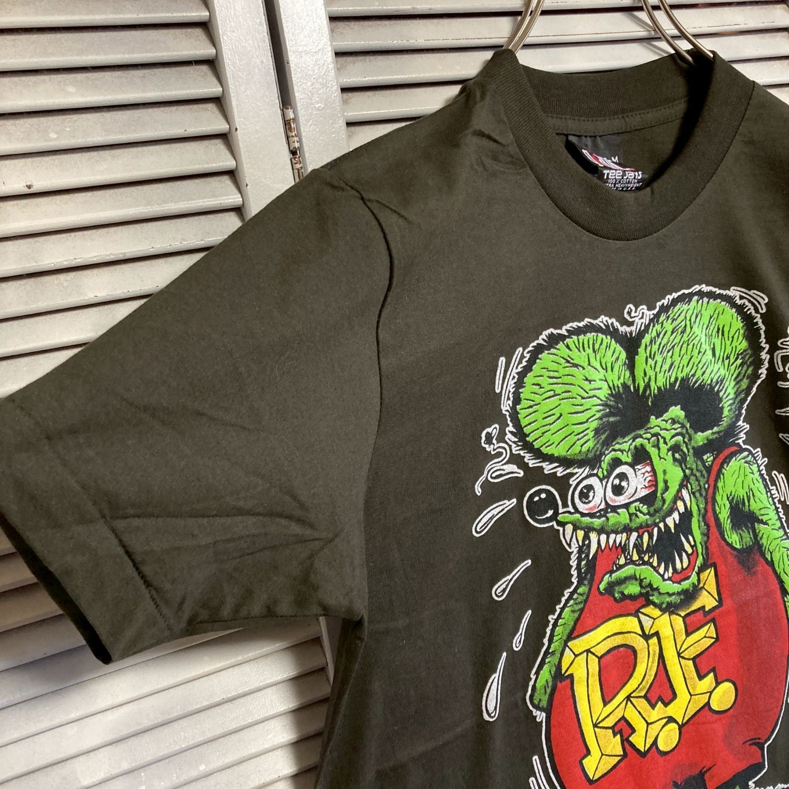 mm] BFAO キャラ Tシャツ 古着 USA製 黒 ラットフィンク RAT
