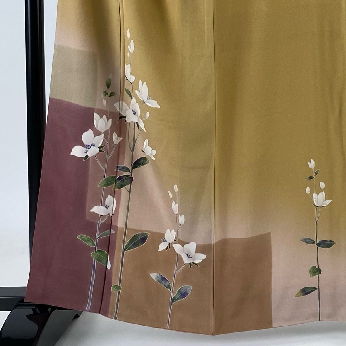 色無地 身丈157cm 裄丈66cm M 袷 やまと 地紋 ベージュ 正絹 美品 名品